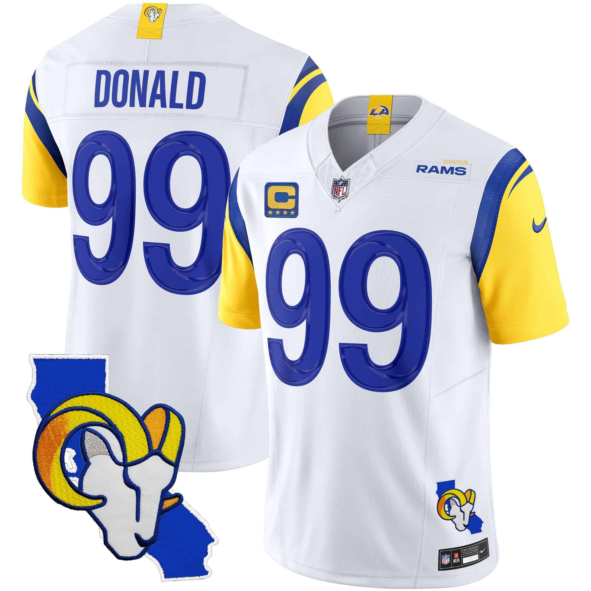 Men Los Angeles Rams #99 Donald White 2024 Nike California Patch Vapor Limited NFL Jersey->indianapolis colts->NFL Jersey